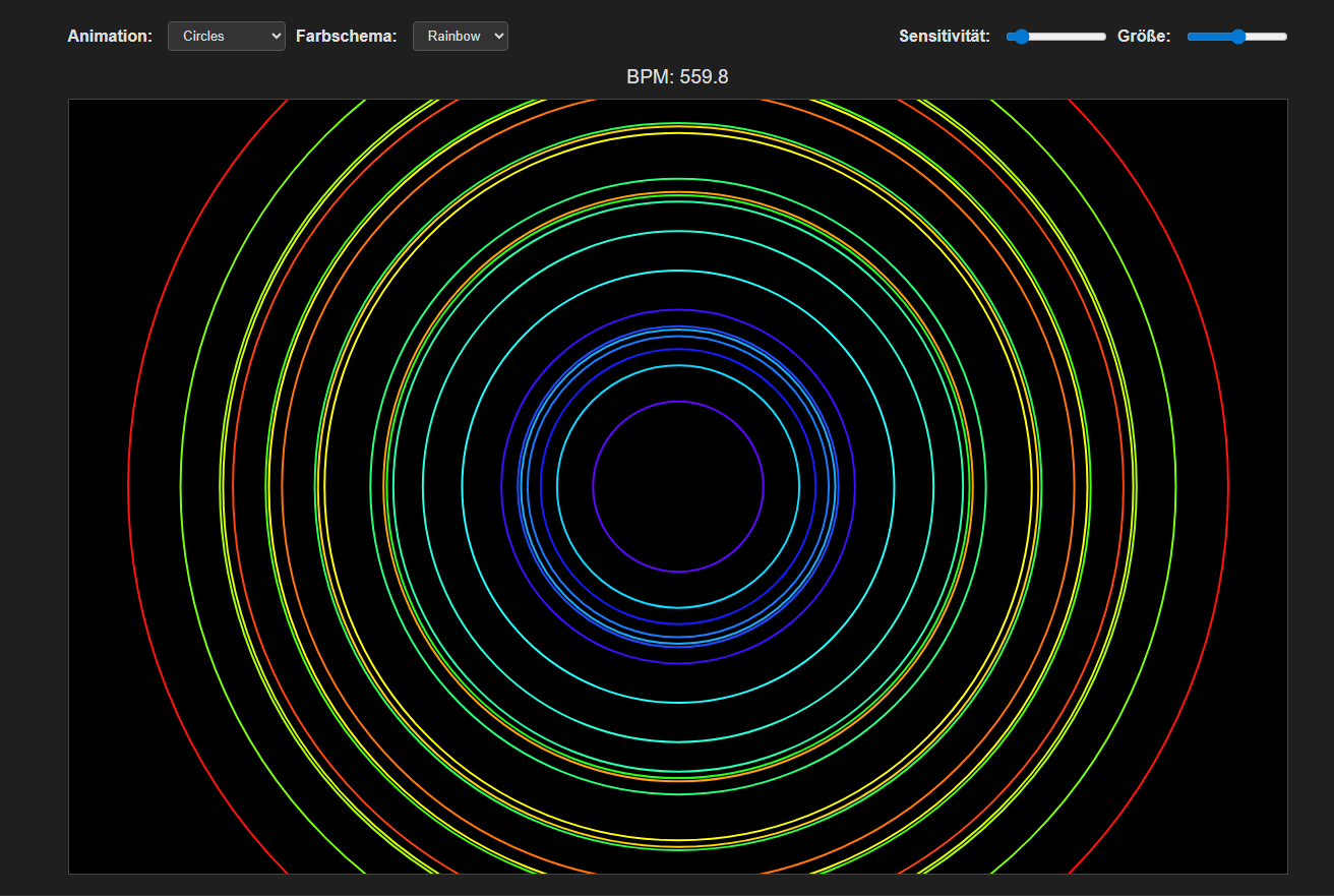 Screenshot: Circles Visualisierungs-Modus