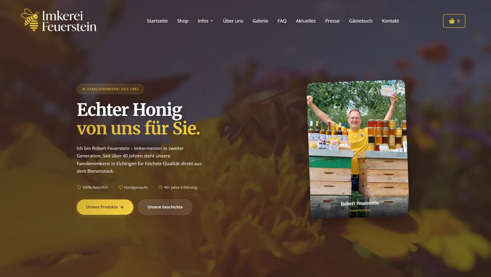 Imkerei Feuerstein Website Screenshot
