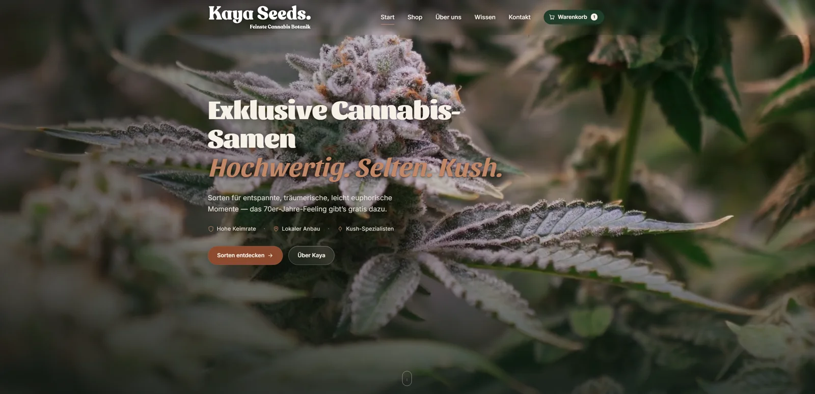 Kaya Seeds Online-Shop Screenshot