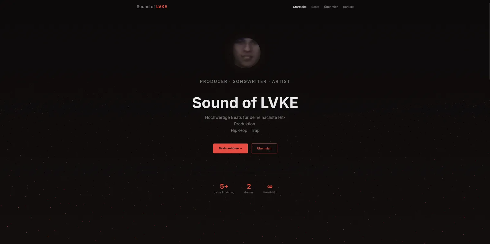 SoundOfLvke Website Screenshot